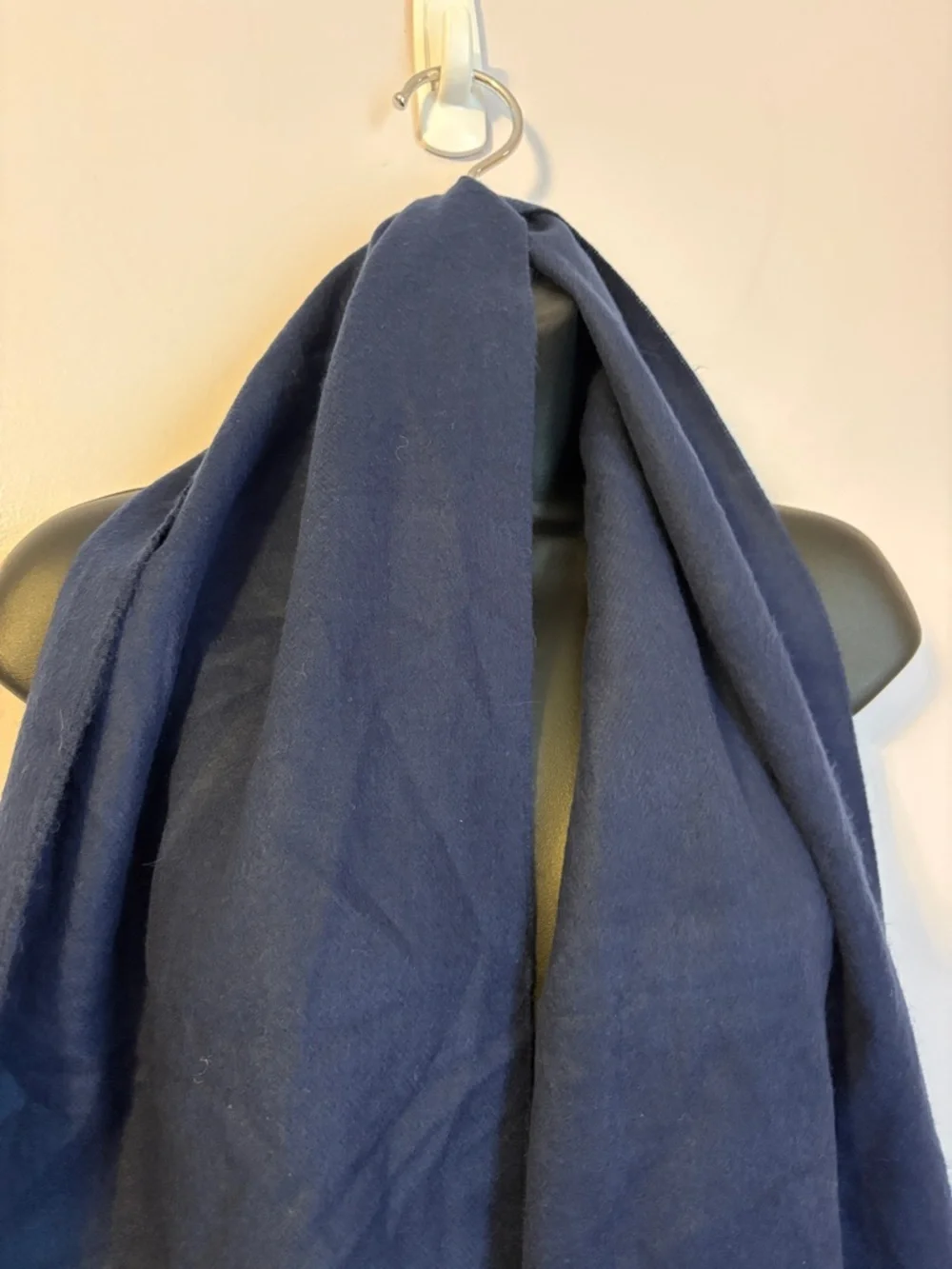 Christian Dior Cashmaire Blue Knit Vintage Scarf Fringe